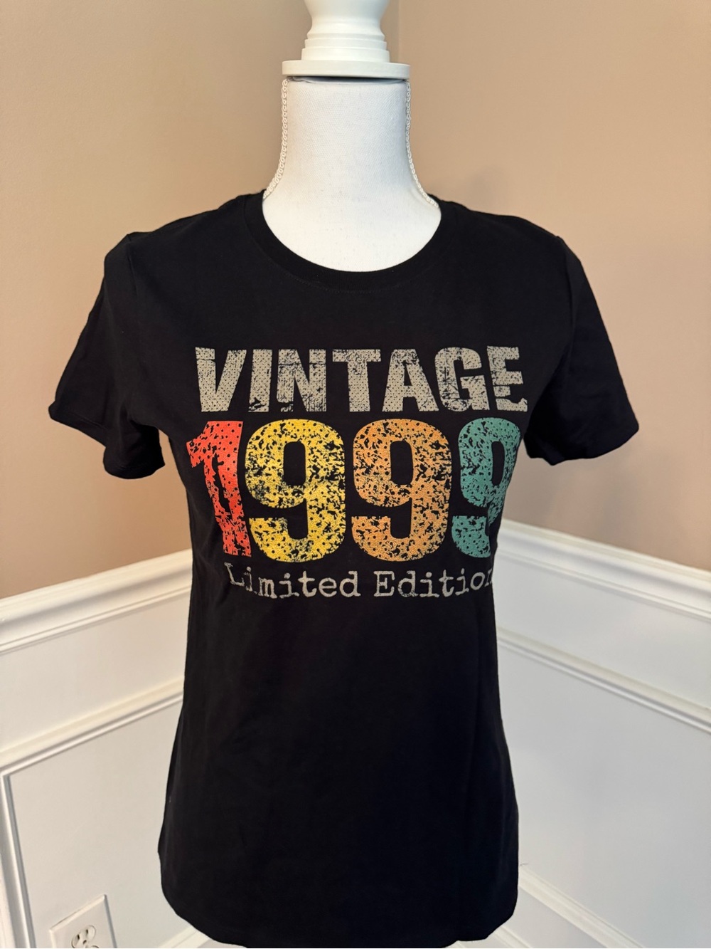 Vintage 1999 Limited Edition Graphic T-Shirt Women's Small Black Retro Style